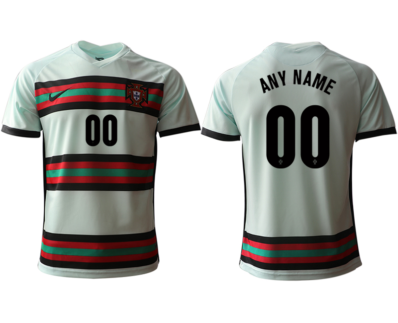 Men 2021 European Cup Portugal away aaa version grey customized Soccer Jersey